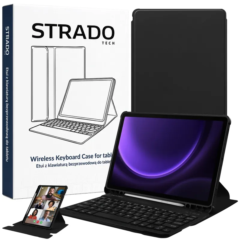 Etui 360 Z Klawiaturą Do SAMSUNG Galaxy Tab S9/S9 FE/S10 FE 10.9 - Czarny