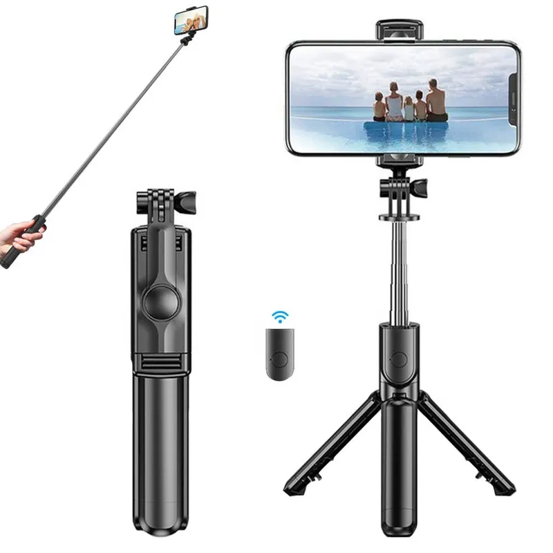 Selfie Stick 3w1 Tripod Teleskop Z Pilotem Bluetooth - Czarny