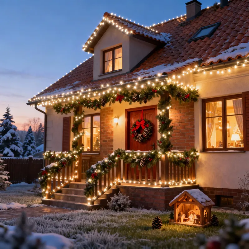 Lampki Choinkowe 192 LED Ciepłe Wewnętrzne Zewnętrzne 4 5m Timer - Białe