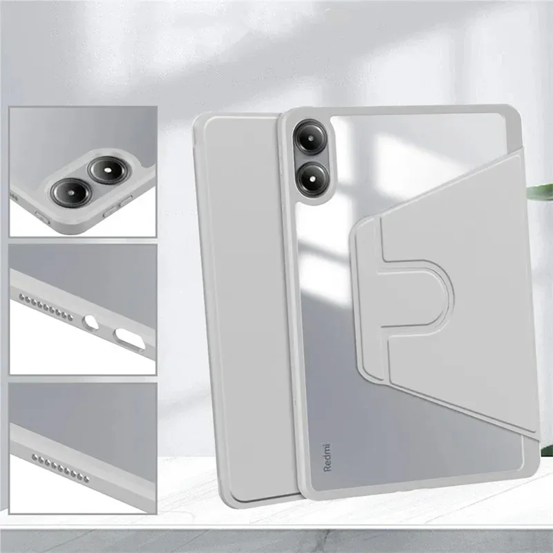 Etui Obrotowe Crystal Pencil Do XIAOMI Redmi Pad Pro 12.1 2024 - Szary