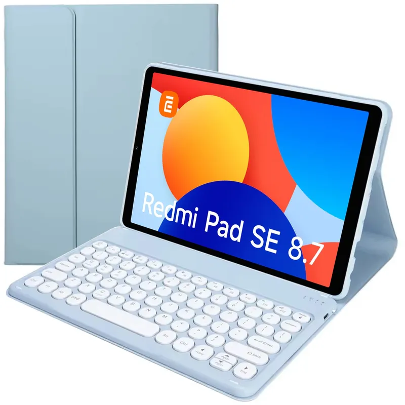 Etui Do XIAOMI Redmi Pad SE 8.7 Z Klawiaturą Bluetooth - Niebieski