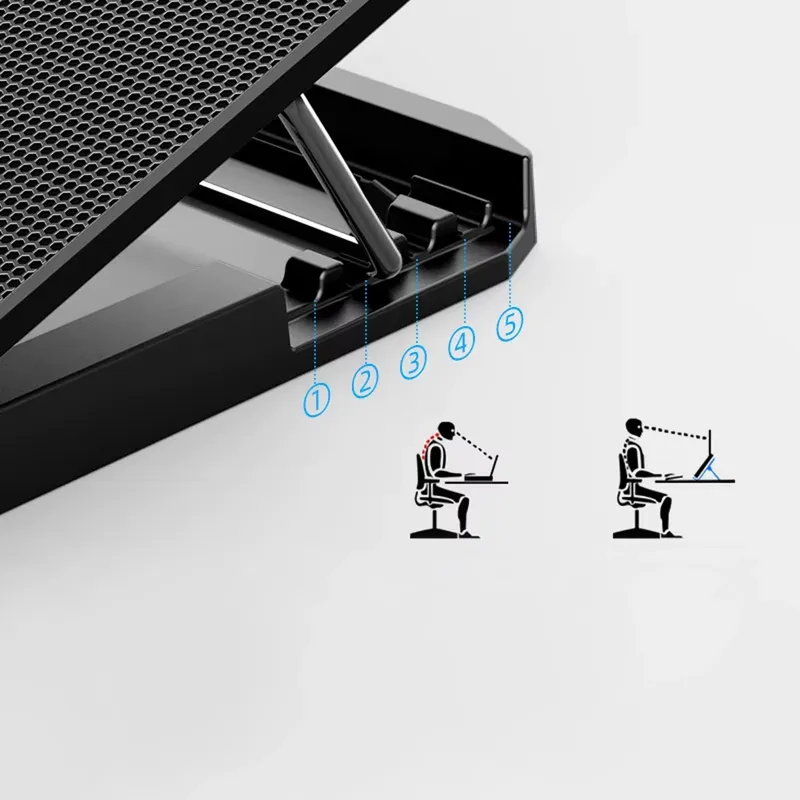 Podkładka Chłodząca Do Laptopa LED 15-18 Regulacja - Czarny
