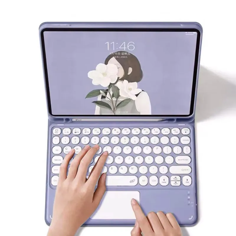 Etui Z Klawiaturą Do IPad Pro 11 Gen 5 M4 2024 A2836 - Fioletowe