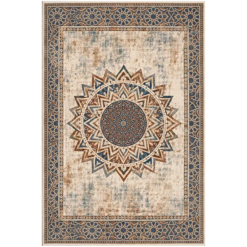 Dywan Mandala Do Salonu 160x120 Orientalny NOVO Antypoślizgowy Miękki Soft