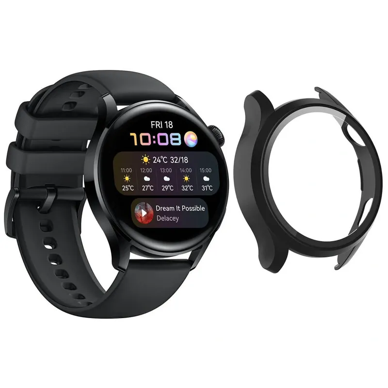 Etui Do Huawei Watch GT 2 Pro 2w1 Ze Szkłem - Czarne