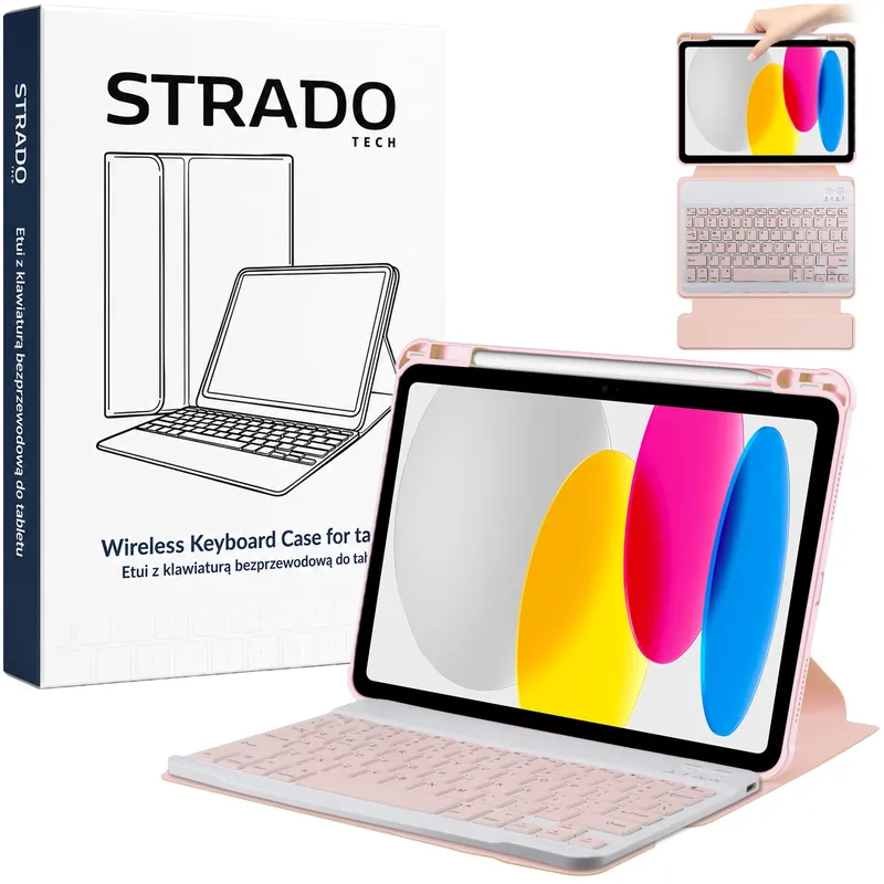 Etui 360 I Klawiatura Do IPad 10.9 2022 Gen. 10 11 2025 - Różowy
