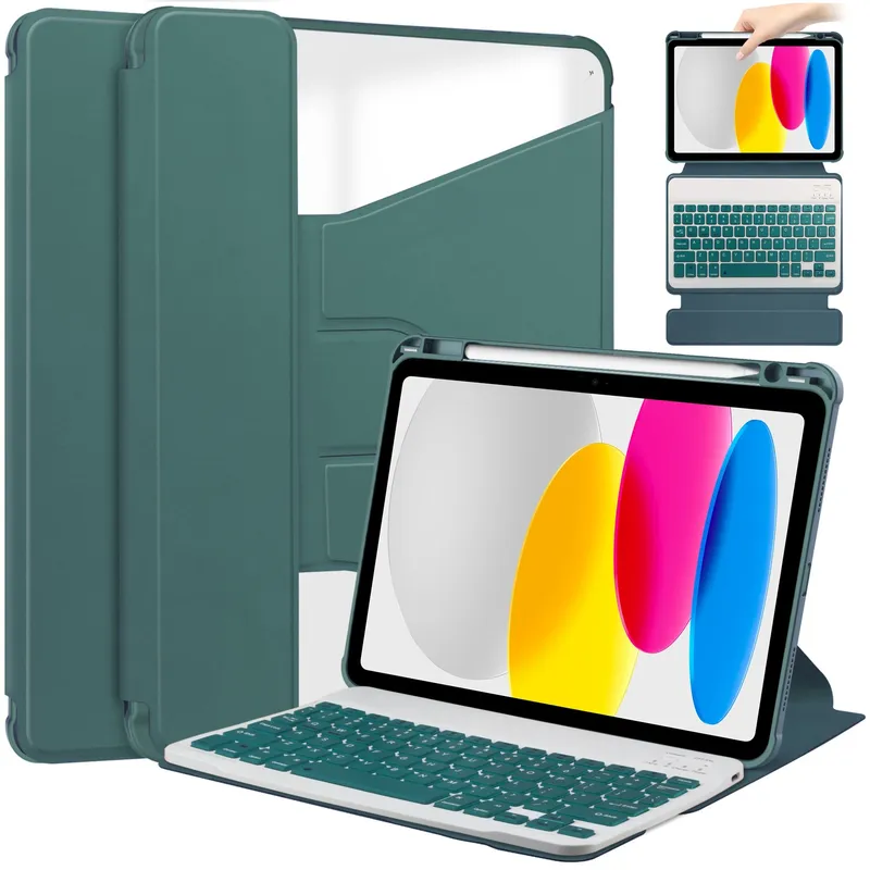 Etui 360 Z Klawiaturą Bluetooth Do IPad 10.9 2022 / 11 2025 - Zielone