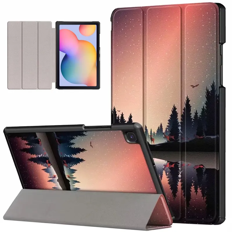 Etui Graficzne Z Klapką Do Galaxy Tab S6 Lite 10 - Night Lake