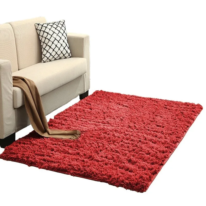 Dywan Shaggy 220x160 cm Living Room Miękki Puszysty - BloodyRed