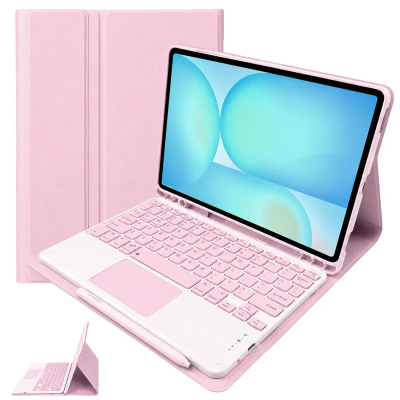 Etui Z Klawiaturą Bluetooth Do SAMSUNG Galaxy Tab S9/S10 FE 10.9" - Różowe