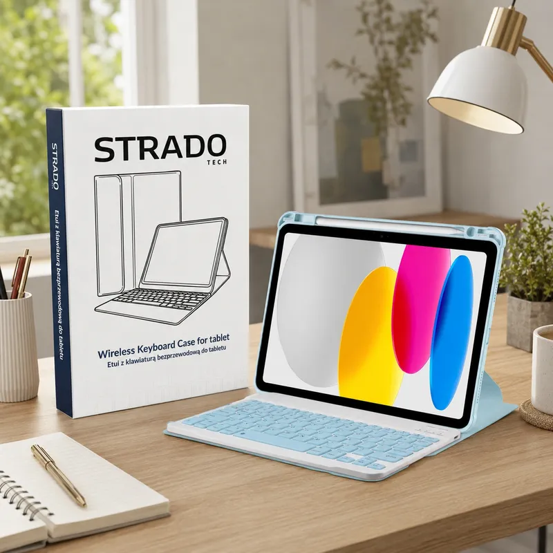 Etui 360 Z Klawiaturą Do IPad 10.9 2022 Gen. 10 11 2025 - Niebieski