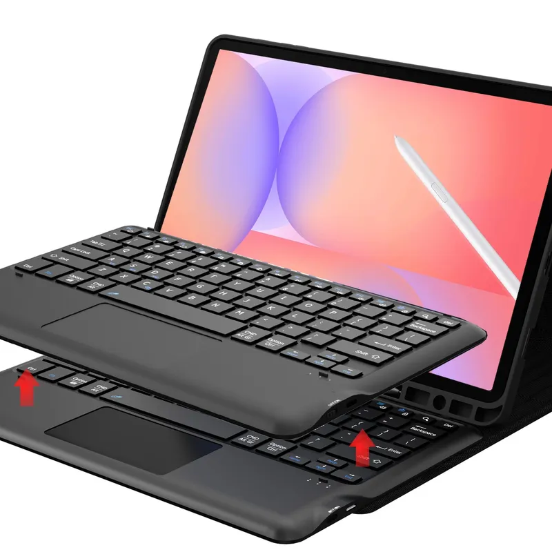 Etui Z Klawiaturą Bluetooth Do SAMSUNG Galaxy Tab S10/S9/S8/S7 - Czarne