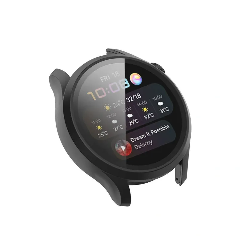 Etui Do Huawei Watch GT 2 Pro 2w1 Ze Szkłem - Czarne