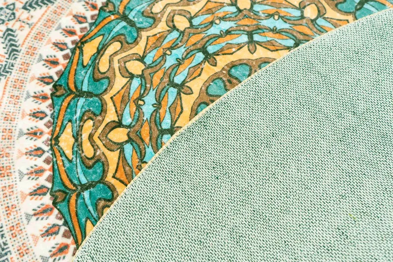 Dywan Okrągły Novo 150x150 cm Do Salonu Orientalny - Beżowy