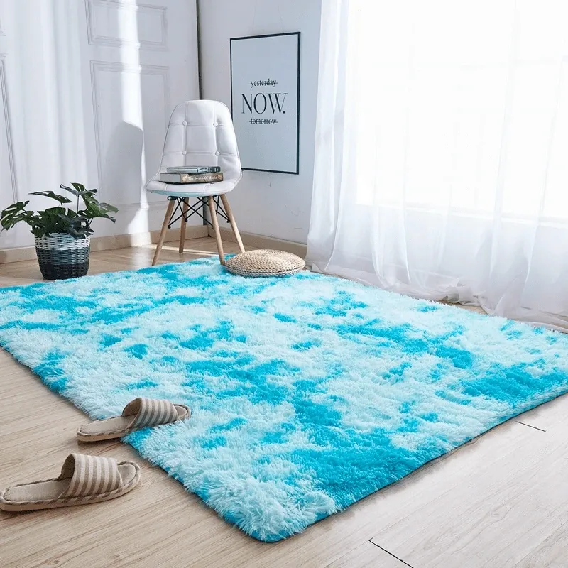 Dywan Shaggy Ombre 150x80 cm Do Salonu I Sypialni - Błękitny