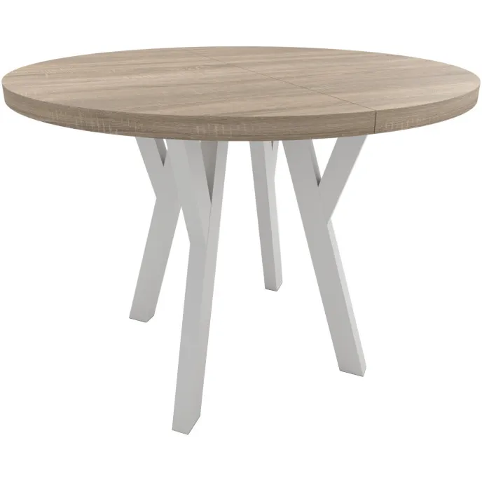 Okrągły Stół ENZO 90cm Rozkładany Do 170cm Dąb Sonoma I Białe Nogi