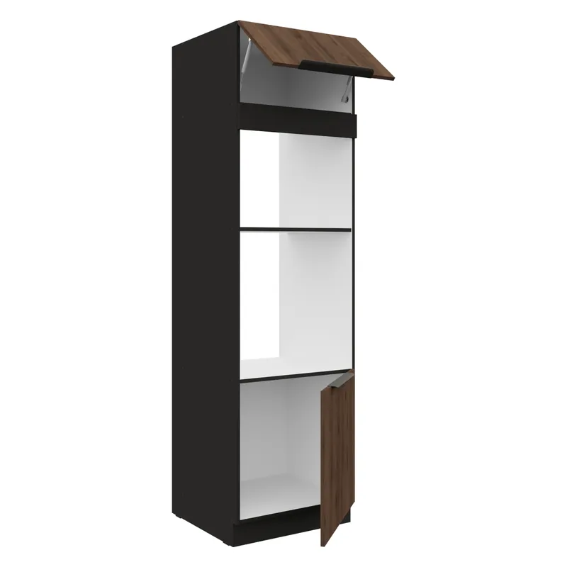 Słupek Kuchenny 60 SILVIA 48 Czarny / Orzech Okapi