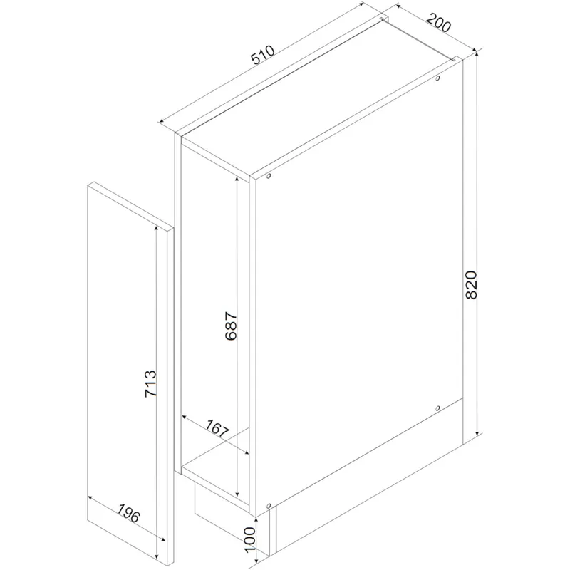 Szafka Dolna CARGO D20 ELLEN 11 Grafit / Dąb Artisan