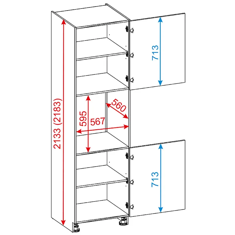 Szafka Zabudowa Piekarnika ADELINE D60PK/2133 P/L - Biała