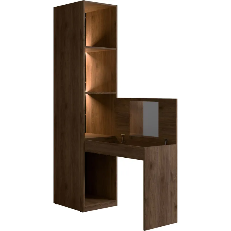 Zestaw Mebli MARGHERA 1 Z Oświetleniem Orzech Elegant / Czarny Onyx