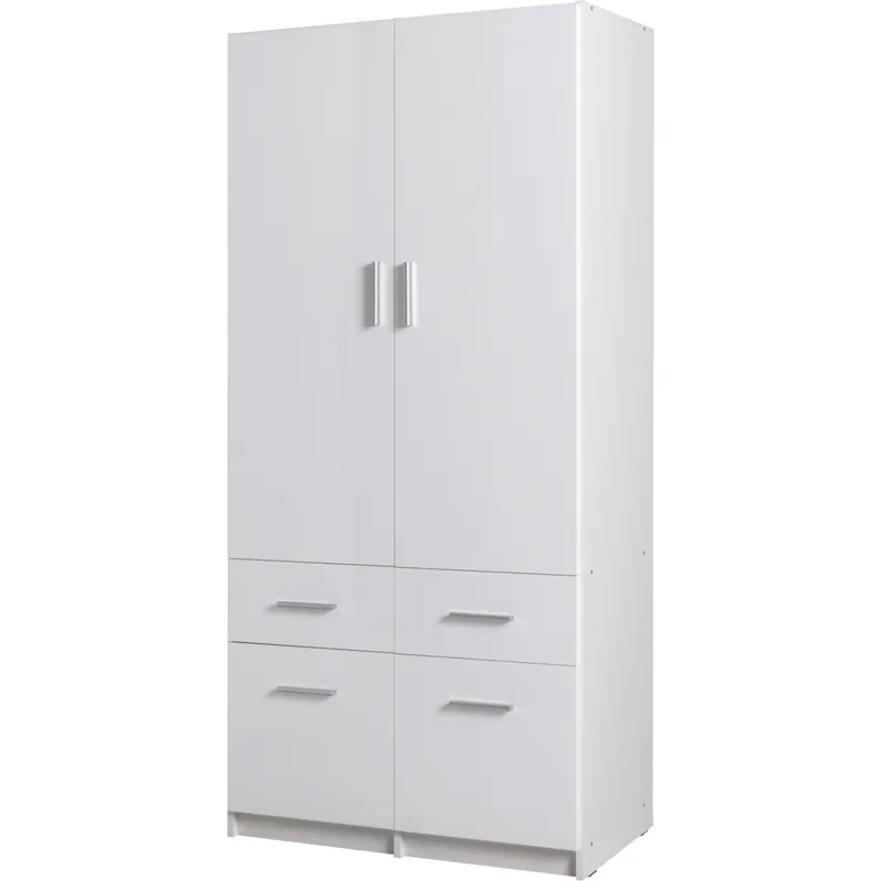 Szafa Z Szufladami 91cm PARMA 03 Biały Alpejski / Biały Połysk