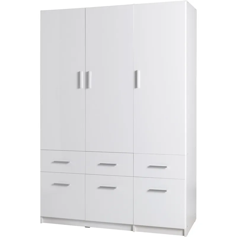 Szafa Z Szufladami 136cm PARMA 04 Biały Alpejski / Biały Połysk