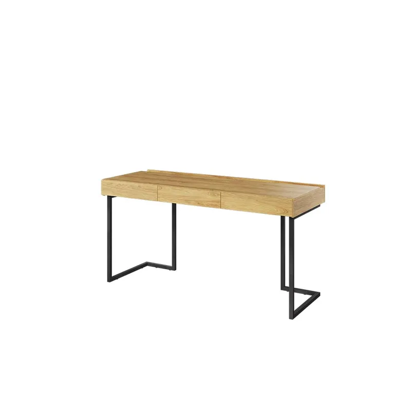 Biurko 150 3S Wolnostojące Hikora Naturalna/Raw Steel TEEN FLEX TF04 +TF15