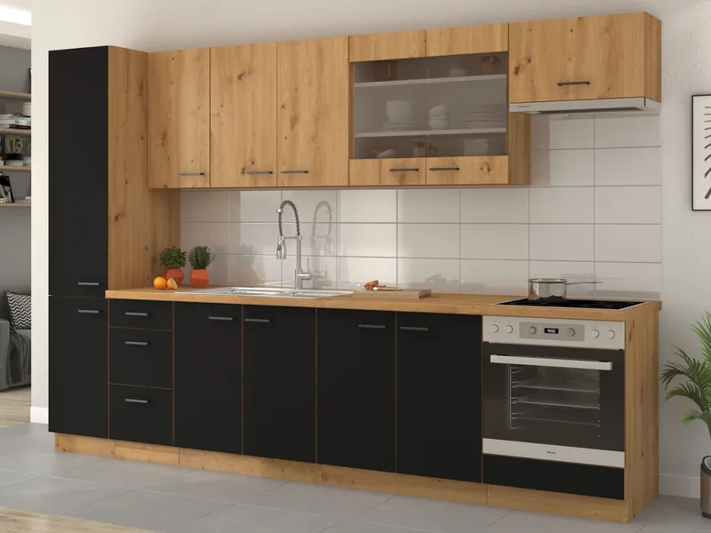 Kuchnia MADERA 2 Dąb Artisan / Czarny