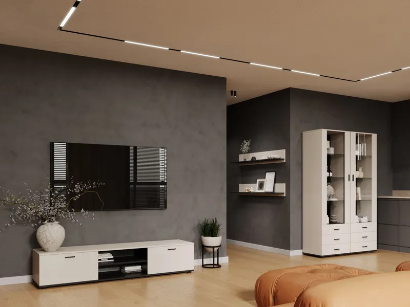 Komoda RTV SINDI 4J Kaszmir 180 cm - Czarny