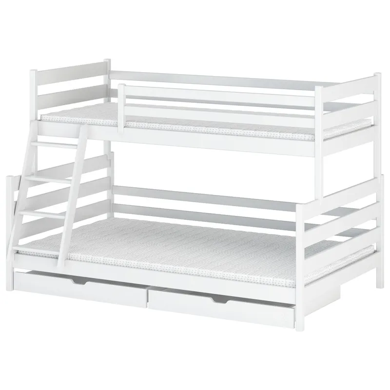 Drewniane Łóżko Piętrowe ASFI 90X200/120X200