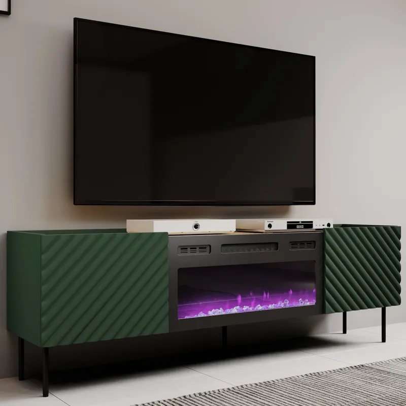 Komoda RTV Z Kominkiem INDA EF Labrador / Dąb Artisan