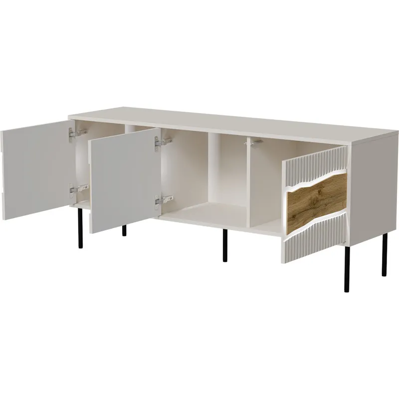 Komoda RTV CONTE 150 3D Kaszmir / Dąb Wotan