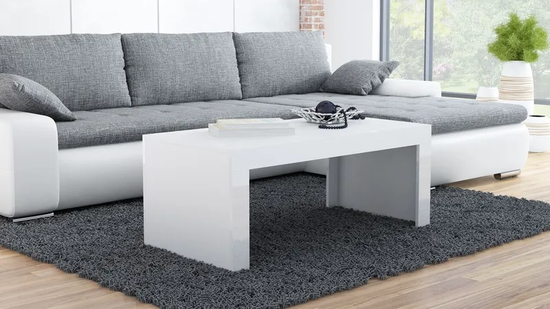 Ława TESS 120 Biały / Biały Połysk