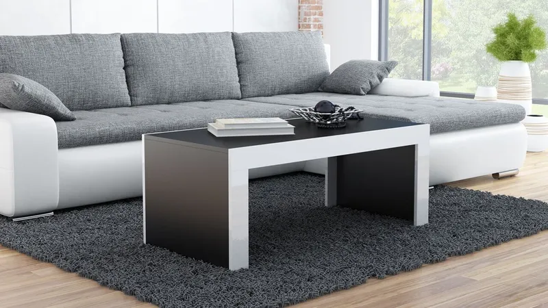 Ława TESS 120 Czarny / Biały Połysk