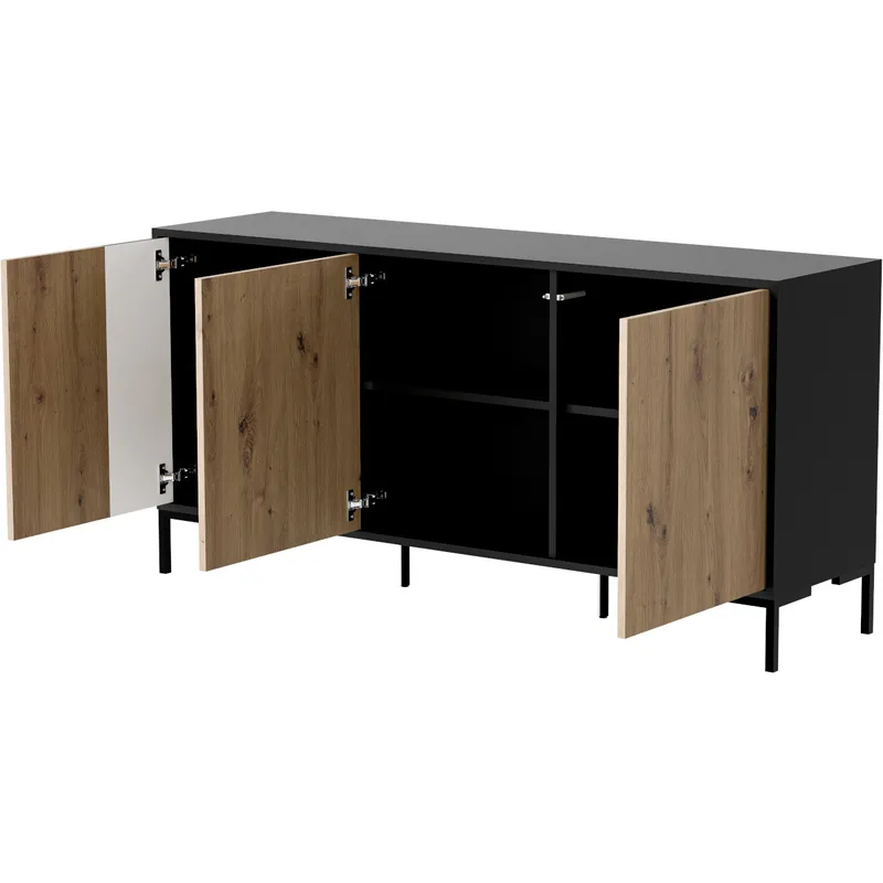 Komoda CIMER 02 Czarny / Dąb Artisan