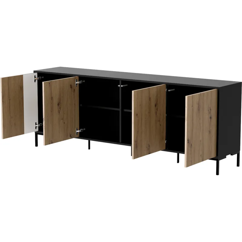 Komoda CIMER 03 Czarny / Dąb Artisan