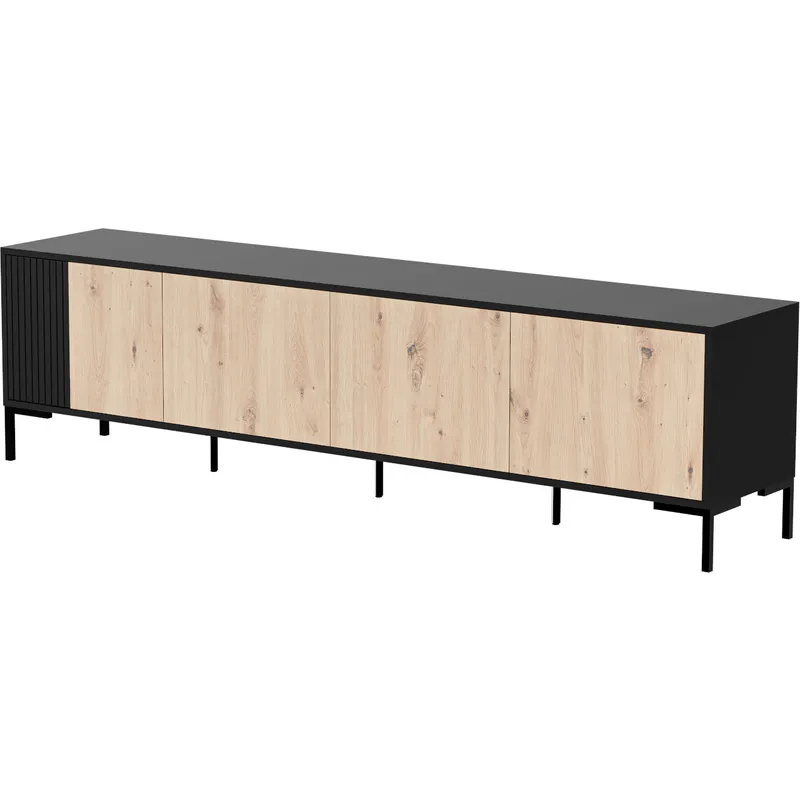 Szafka RTV CIMER 09 Czarny / Dąb Artisan