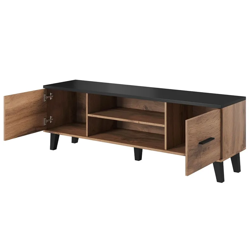 Komoda RTV LOTAR 160 Dąb Wotan / Czarny