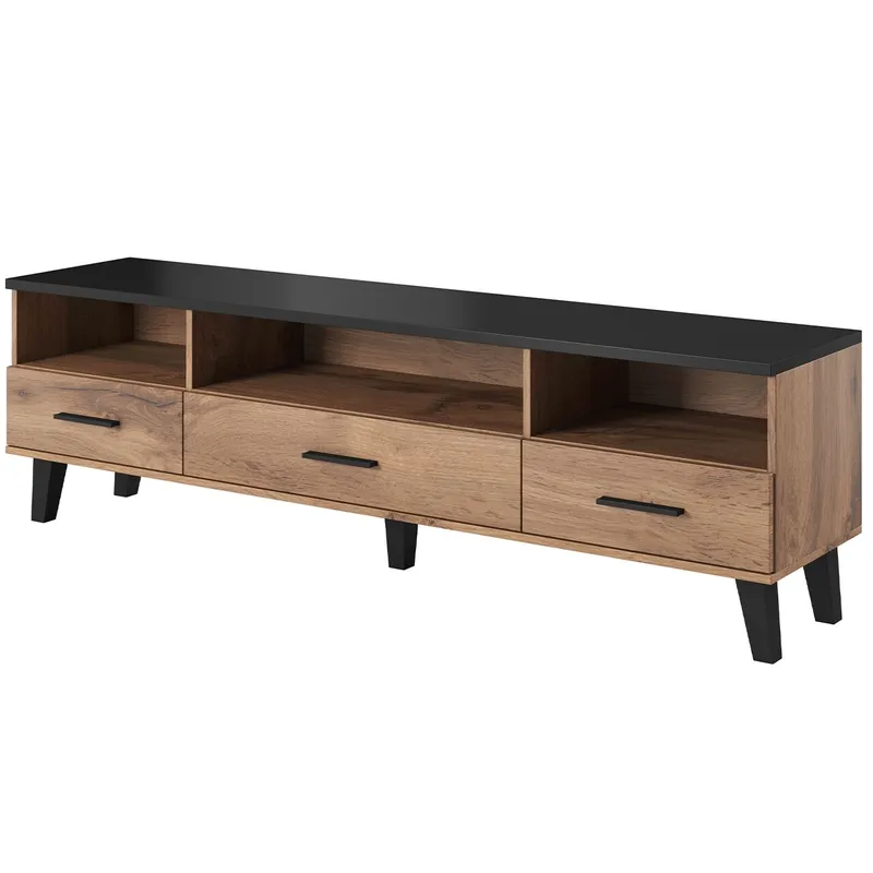 Komoda RTV LOTAR 180 Dąb Wotan / Czarny