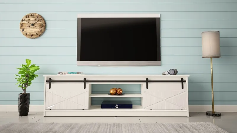 Komoda RTV RANER Biały / Biały Połysk