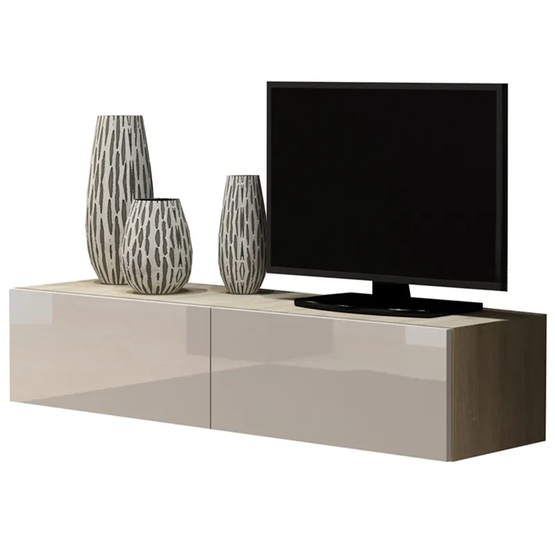 Komoda RTV 140 GOVI VG4E Dąb Sonoma / Biały Połysk