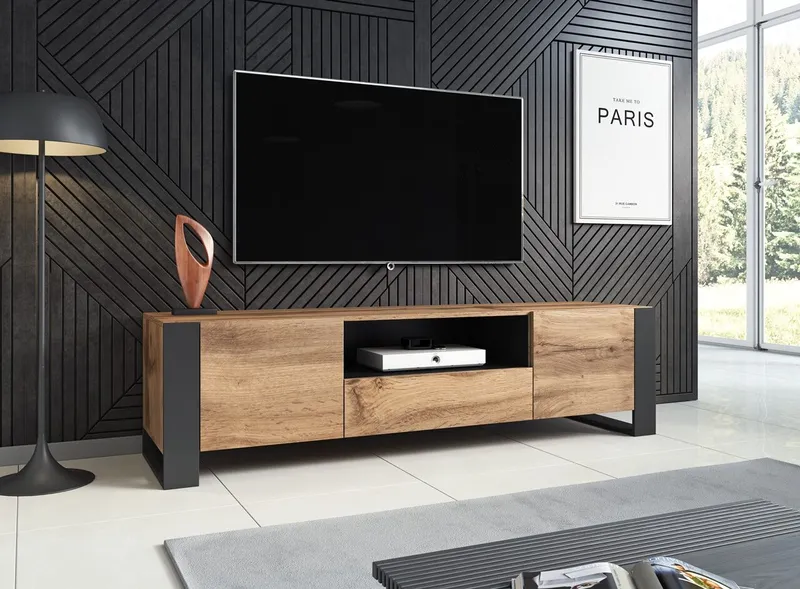 Komoda RTV WOODY 180 Dąb Wotan / Antracyt