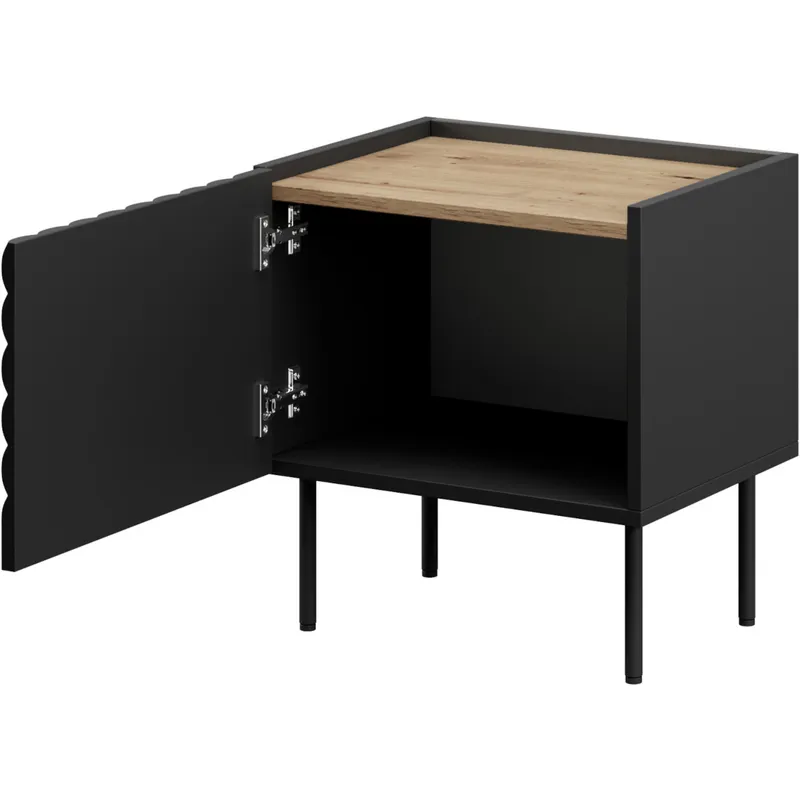 Szafka Nocna 2szt. INDA Czarny / Dąb Artisan