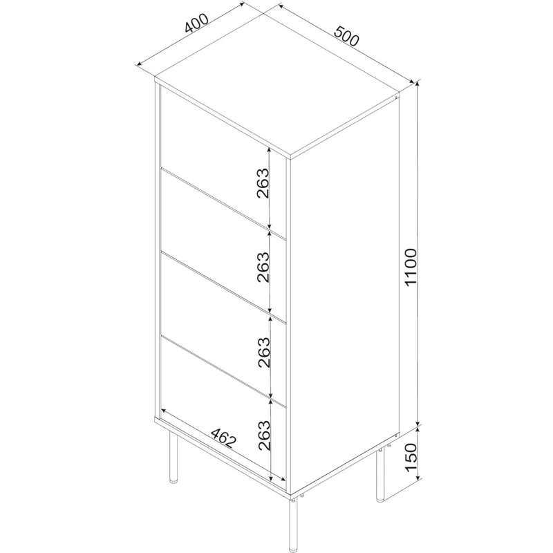 Komoda TIFFANY 4S Zieleń Mat