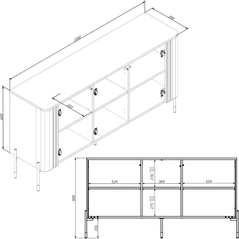 Komoda VENICE 150 3D - Biały