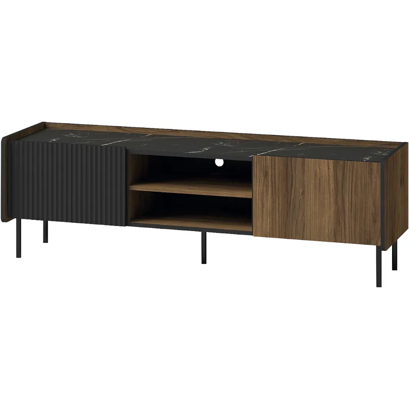 Komoda RTV PRESTI 07 Orzech Warmia / San Sebastian / Czarny