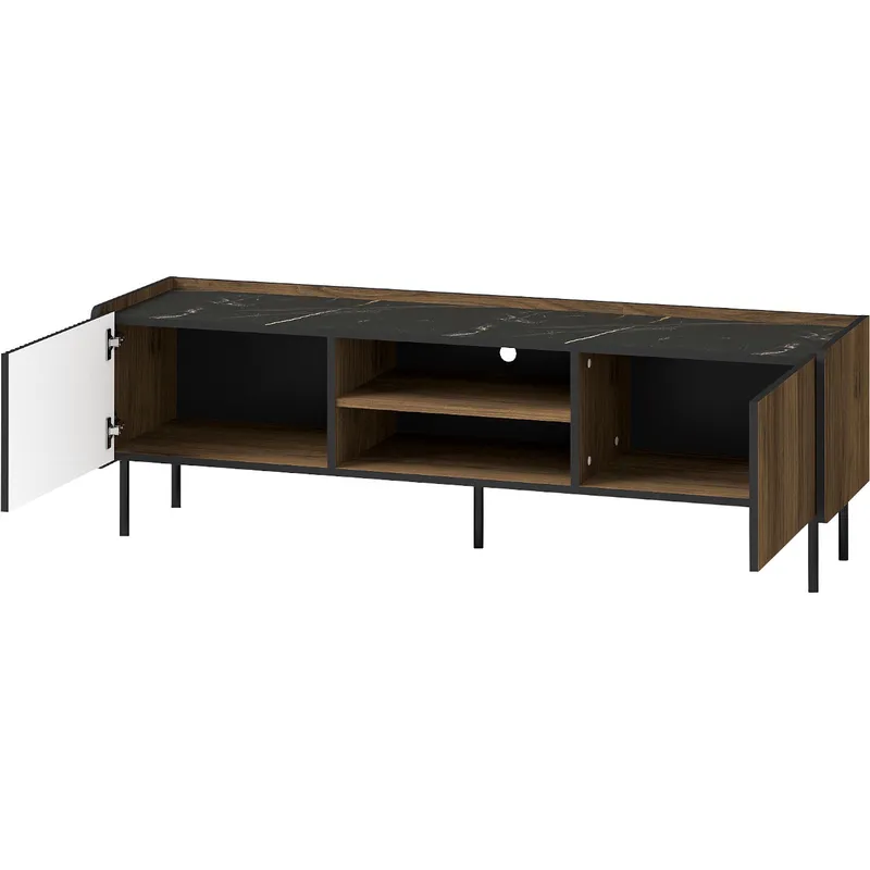 Komoda RTV PRESTI 07 Orzech Warmia / San Sebastian / Czarny