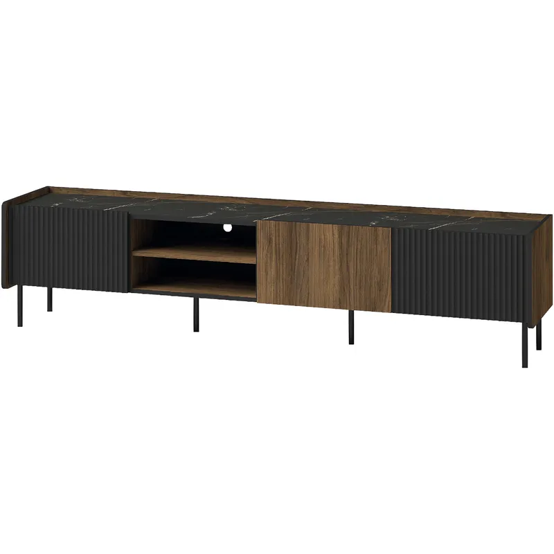Komoda RTV PRESTI 08 Orzech Warmia / San Sebastian / Czarny