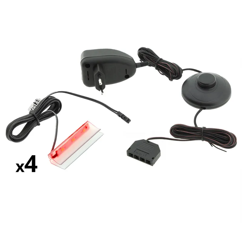Oświetlenie LED Na 4 Półki - Czerwone