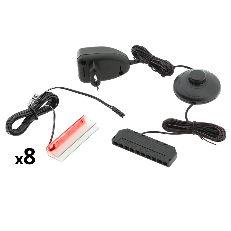 Oświetlenie LED Na 8 Półek - Czerwone